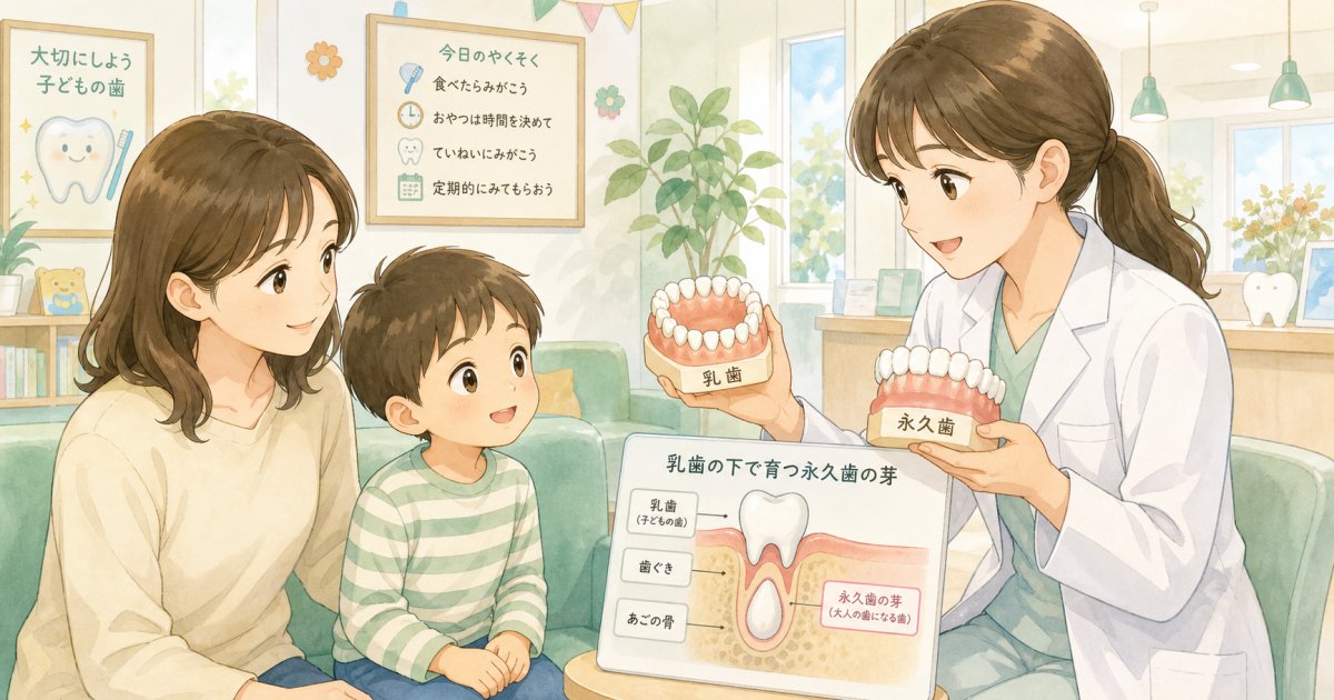 乳歯のむし歯放置は永久歯に影響？歯並びや変色リスクと受診目安