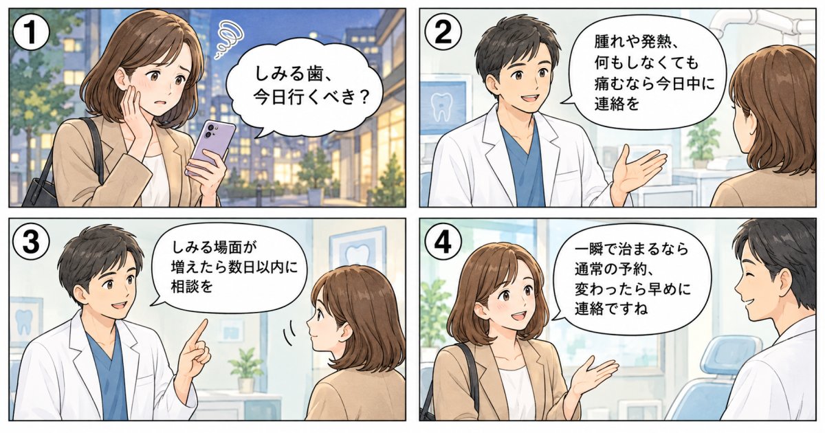 歯がしみるとき、歯科に連絡するタイミングは?