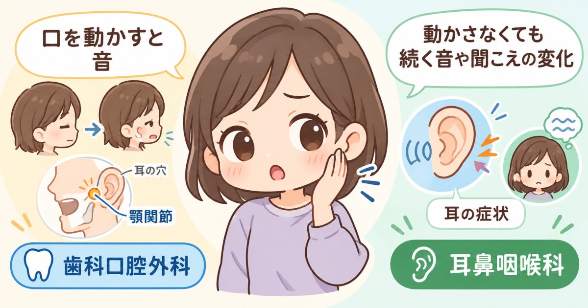 口が開けにくい時に耳で音が鳴る原因と、歯科か耳鼻科か迷った時の受診先